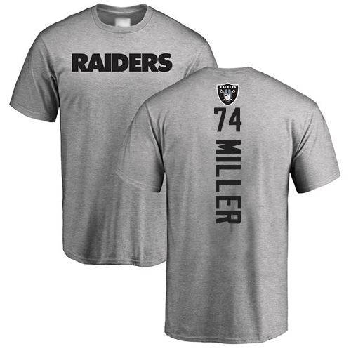 Men Oakland Raiders Ash Kolton Miller Backer NFL Football #74 T Shirt